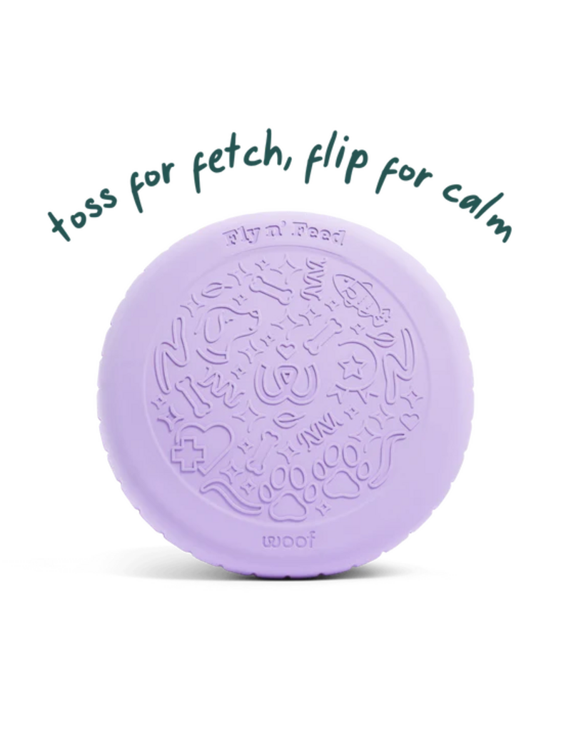 Woof Woof Dog Toys | Fly N Feed Disc & Lick Mat Lavender