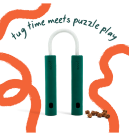 Woof Woof Dog Toys | Nomchucks 2-in-1 Tug & Treat Toy Forest Green