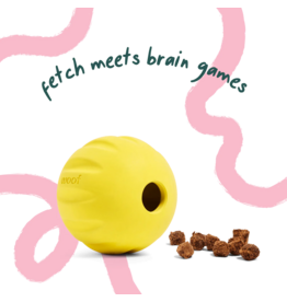 Woof Woof Dog Toys | Flyball 2-in-1 Single Fetch Toy Yellow