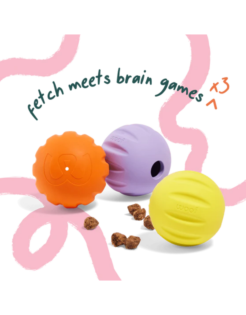 Woof Woof Dog Toys | Flyball 2-in-1 Fetch Toy 3 Pack