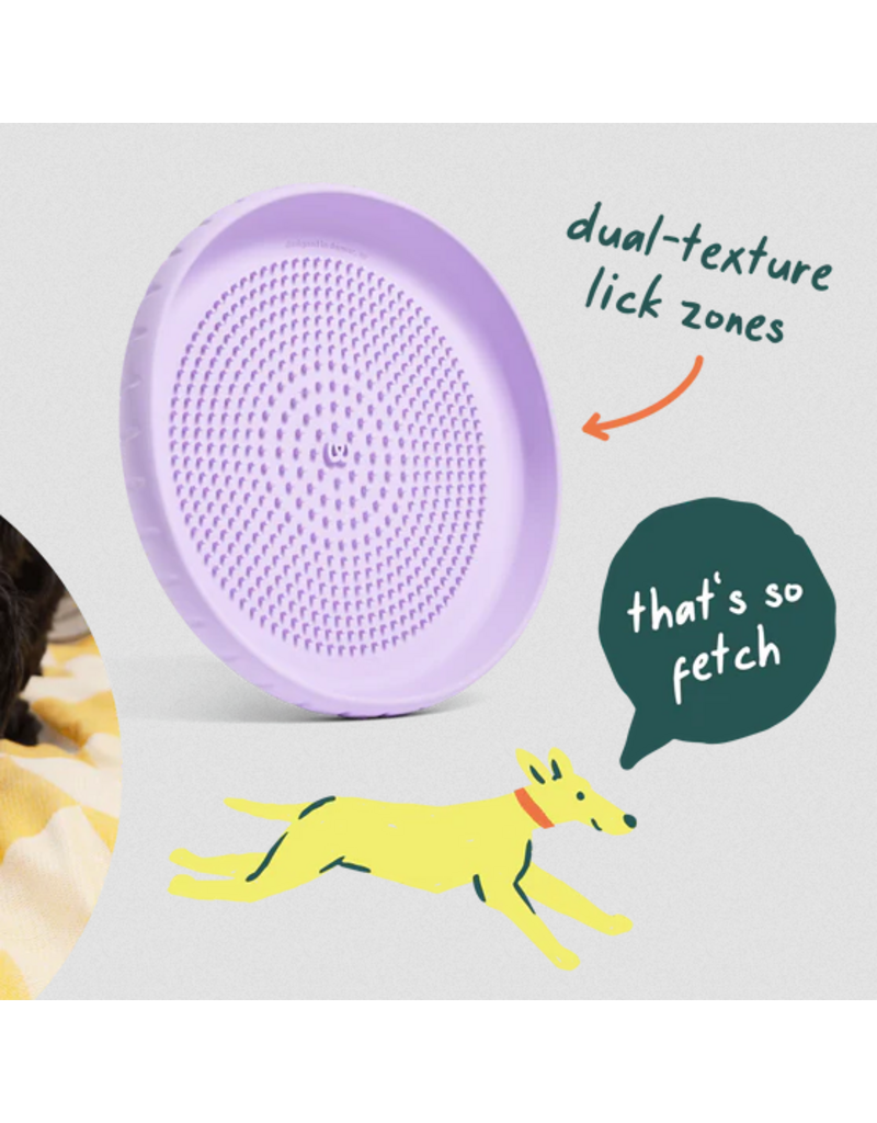 Woof Woof Dog Toys | Fly N Feed Disc & Lick Mat Lavender