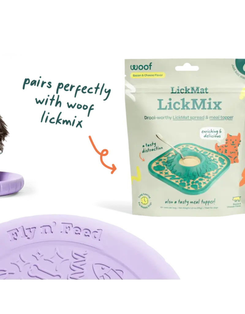 Woof Woof Dog Toys | Fly N Feed Disc & Lick Mat Lavender