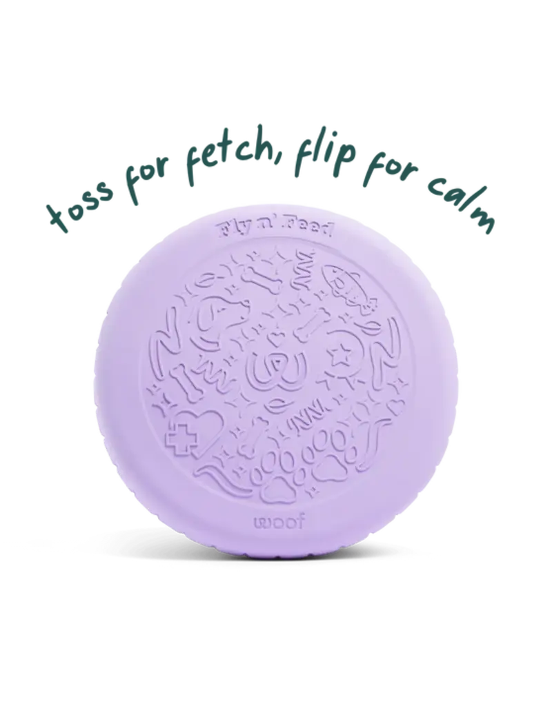 Woof Woof Dog Toys | Fly N Feed Disc & Lick Mat Lavender