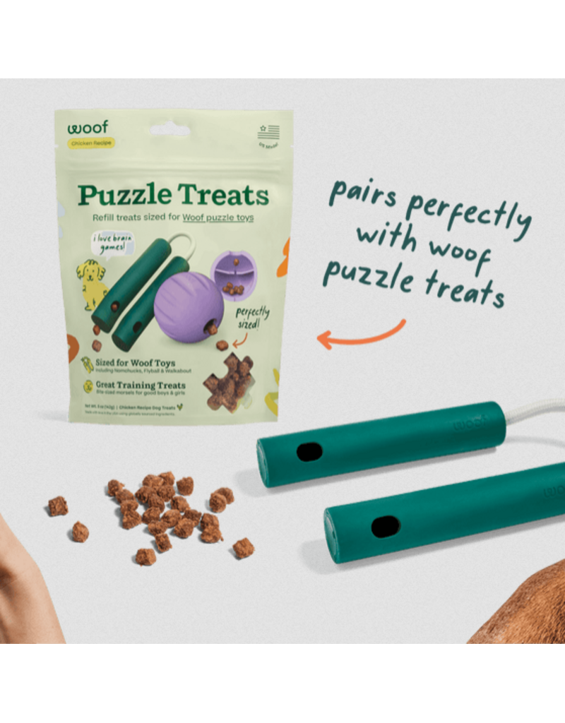 Woof Woof Dog Toys | Nomchucks 2-in-1 Tug & Treat Toy Forest Green