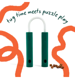 Woof Woof Dog Toys | Nomchucks 2-in-1 Tug & Treat Toy Forest Green