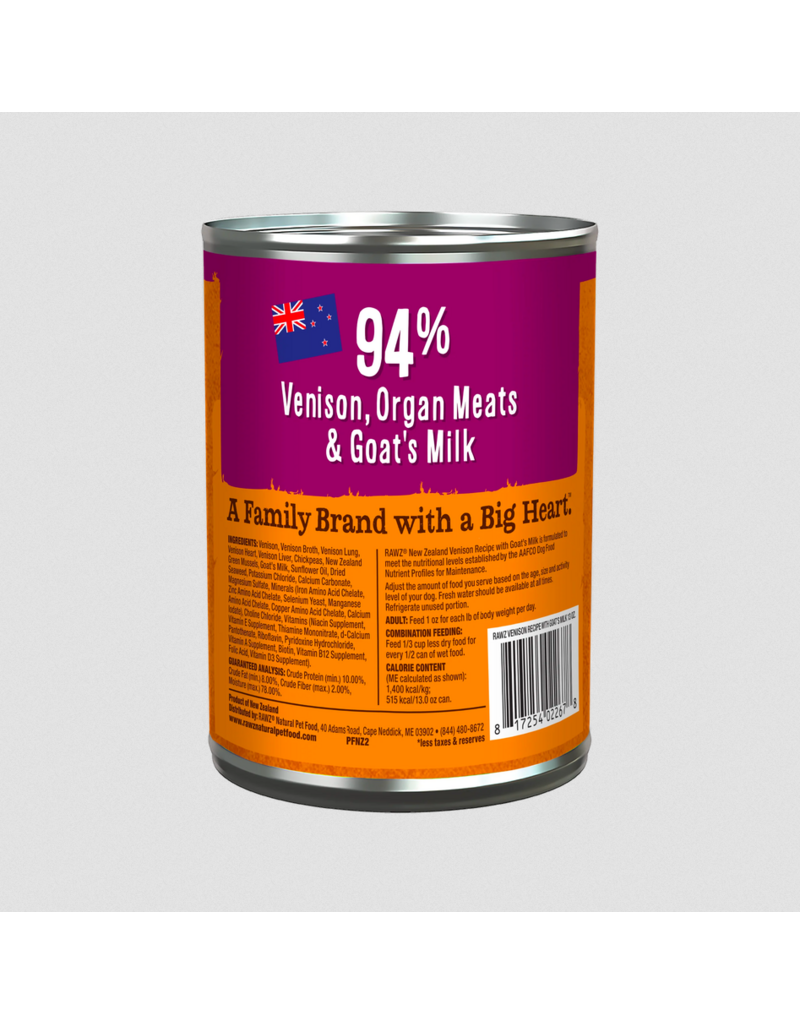 RAWZ RAWZ Canned Dog Food | Venison with Goat Milk Pate 13 oz single