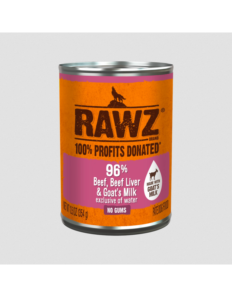 RAWZ RAWZ Canned Dog Food | Beef, Beef Liver & Goat Milk Pate 12.5 oz CASE/12