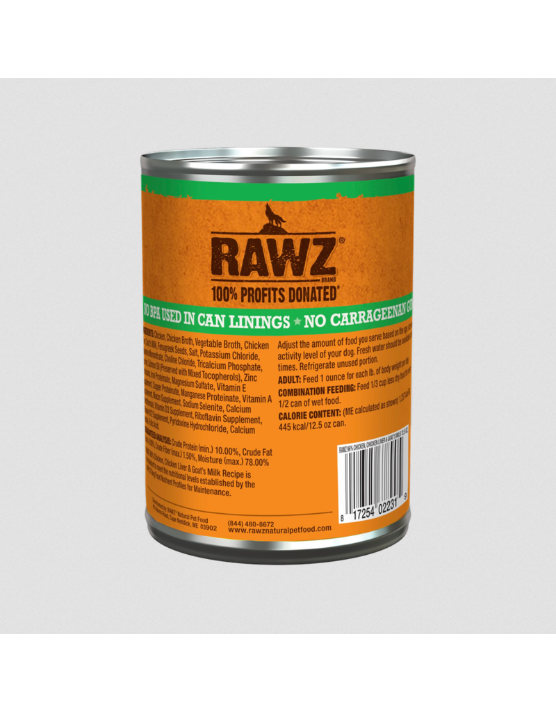 RAWZ RAWZ Canned Dog Food | Chicken, Chicken Liver & Goat Milk Pate 12.5 oz single