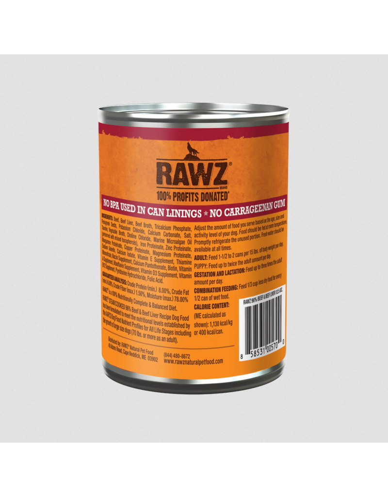 RAWZ RAWZ Canned Dog Food | Beef & Beef Liver Pate 12.5 oz single