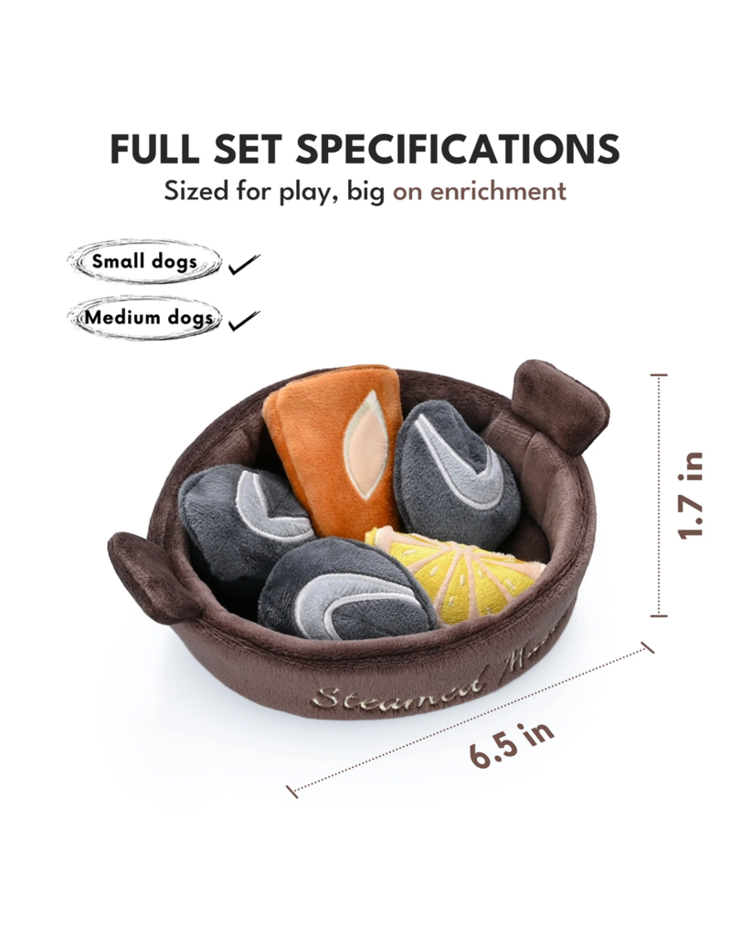 Chewffon Chewffon Plush Dog Toy | Steamed Mussels Hide & Seek Toy