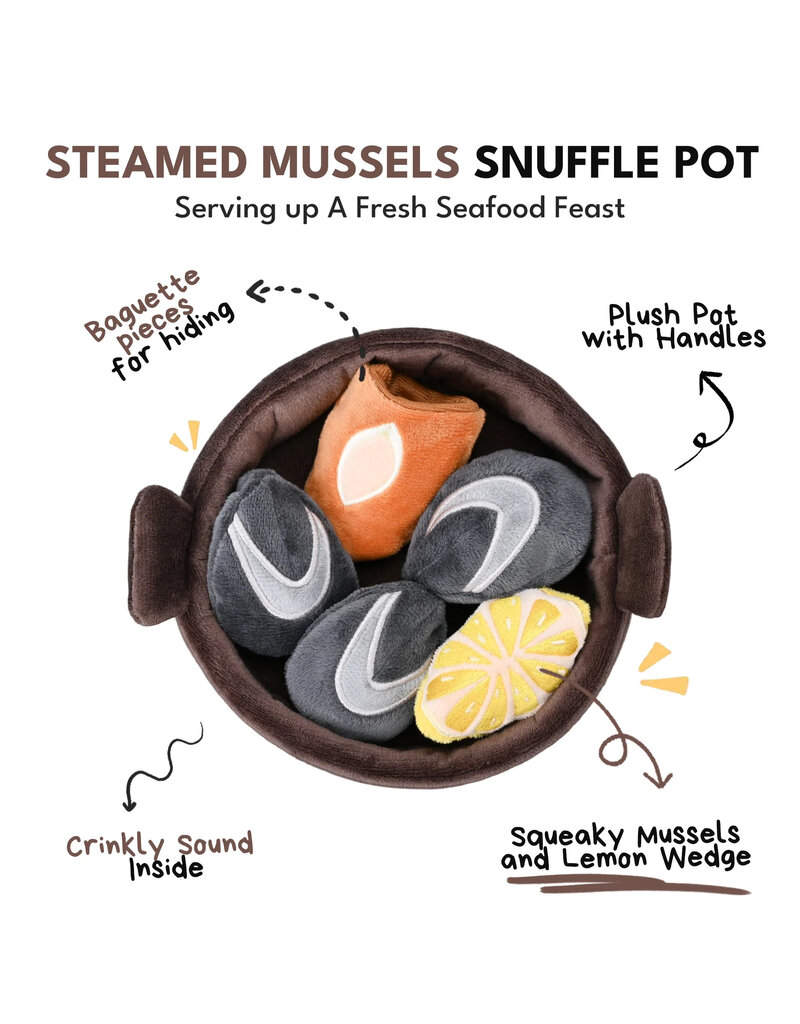 Chewffon Chewffon Plush Dog Toy | Steamed Mussels Hide & Seek Toy