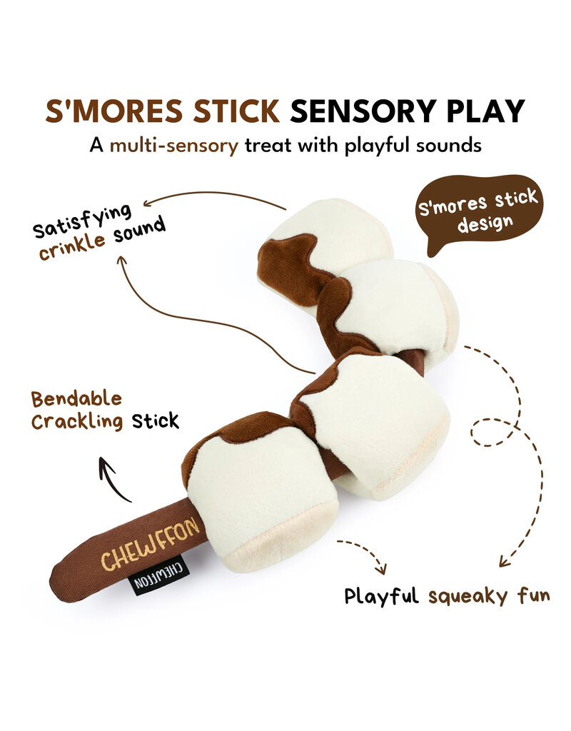 Chewffon Chewffon Plush Dog Toy | S'Mores Stick Squeaky Toy