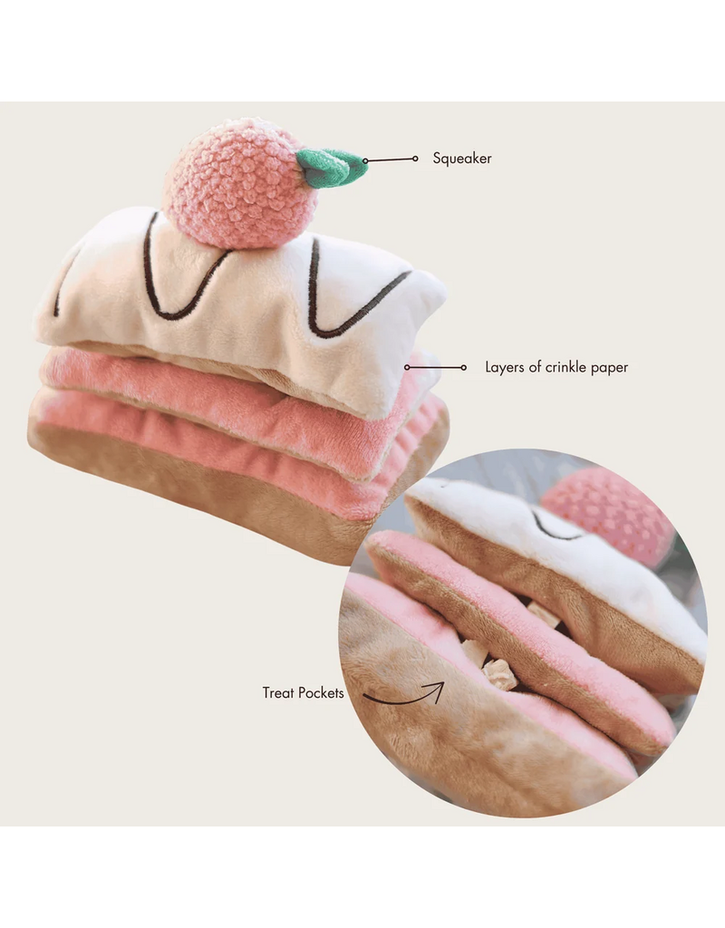Pups & Bubs Pups & Bubs Plush Dog Toy | Snuffle Strawberry Mille-Feuille