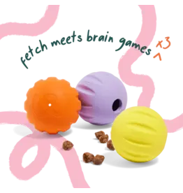 Woof Woof Dog Toys | Flyball 2-in-1 Fetch Toy 3 Pack