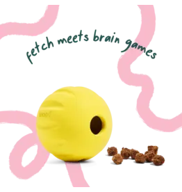 Woof Woof Dog Toys | Flyball 2-in-1 Single Fetch Toy Yellow