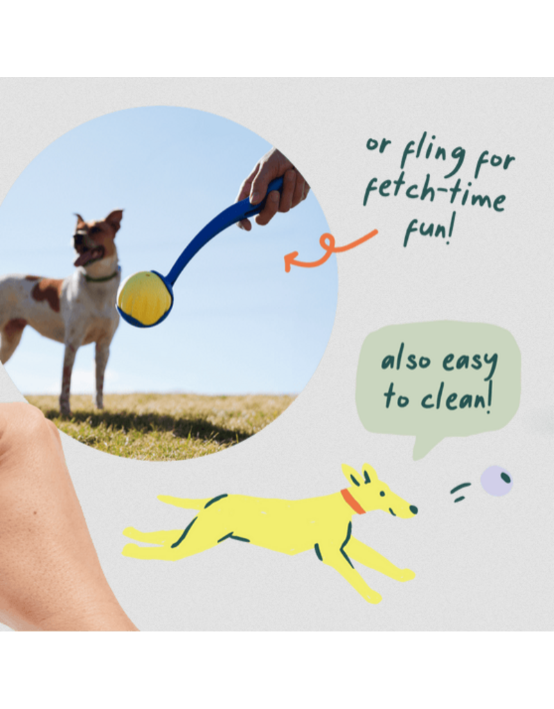 Woof Woof Dog Toys | Flyball 2-in-1 Single Fetch Toy Orange