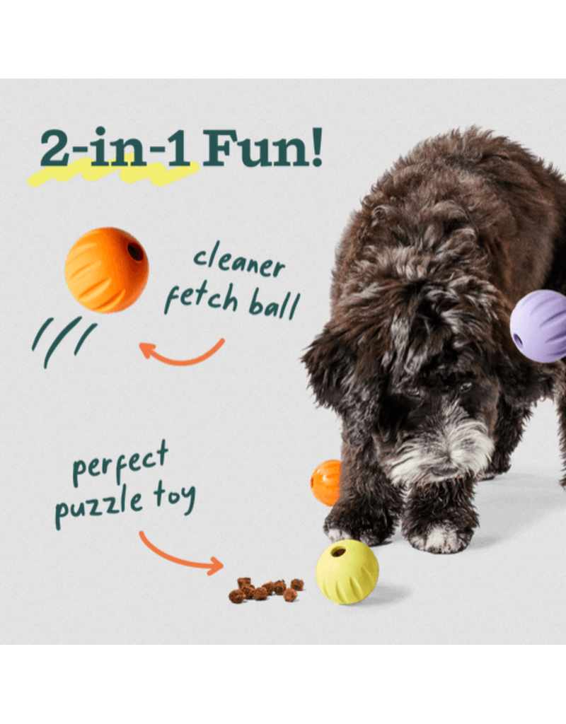 Woof Woof Dog Toys | Flyball 2-in-1 Single Fetch Toy Orange