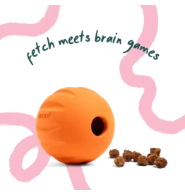 Woof Woof Dog Toys | Flyball 2-in-1 Single Fetch Toy Orange