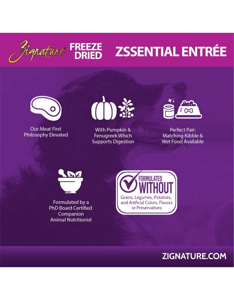 Zignature Zignature Freeze Dried Dog Food | Zssential Entrée 12.5 oz
