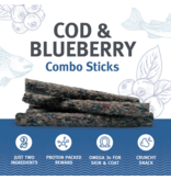 IcelandicPLUS Icelandic+ Dog Treats | Cod & Blueberry Combo Sticks 5.1 oz 16 pk