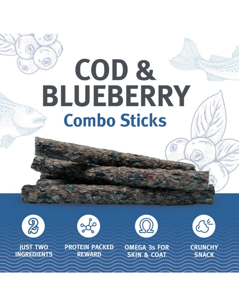 IcelandicPLUS Icelandic+ Dog Treats | Cod & Blueberry Combo Sticks 5.1 oz 16 pk