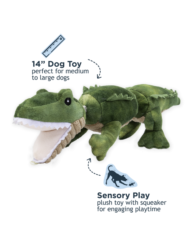 Tall Tails Tall Tails Plush Dog Toys | Jointed Alligator with Rope 14"
