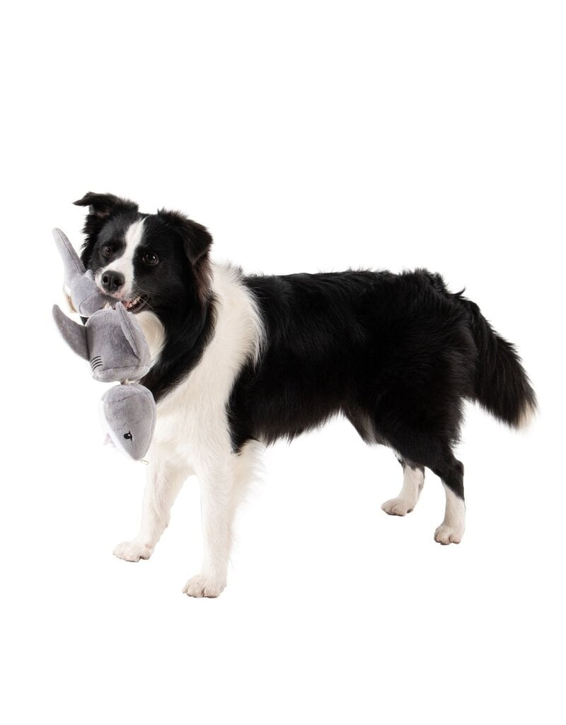 Tall Tails Tall Tails Plush Dog Toys | Jointed Shark with Rope 14"