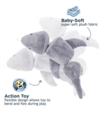 Tall Tails Tall Tails Plush Dog Toys | Jointed Shark with Rope 14"