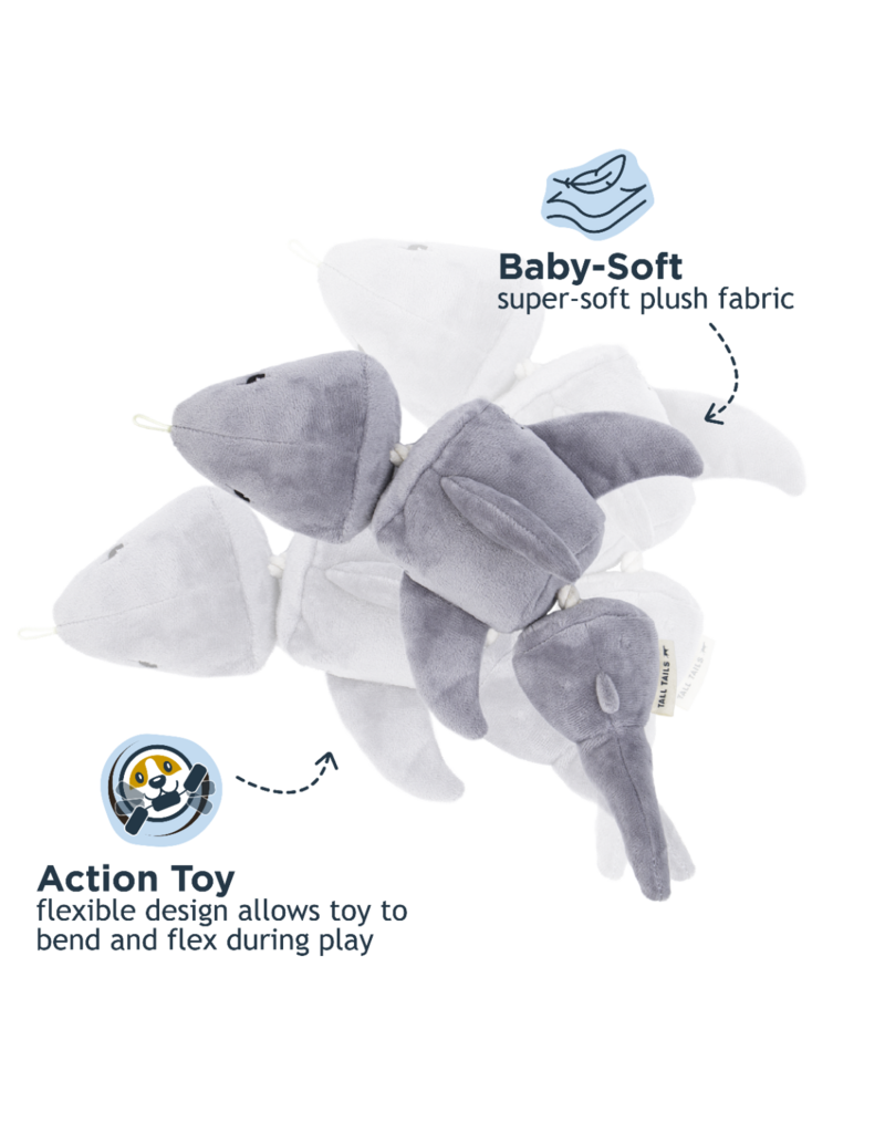 Tall Tails Tall Tails Plush Dog Toys | Jointed Shark with Rope 14"