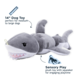 Tall Tails Tall Tails Plush Dog Toys | Jointed Shark with Rope 14"