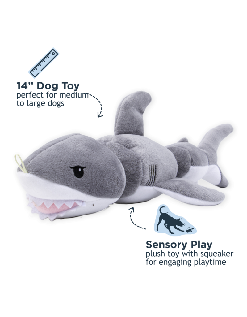 Tall Tails Tall Tails Plush Dog Toys | Jointed Shark with Rope 14"