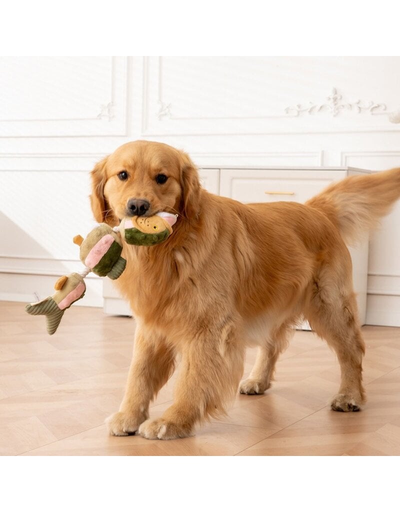 Tall Tails Tall Tails Plush Dog Toys | Jointed Trout with Rope 14"