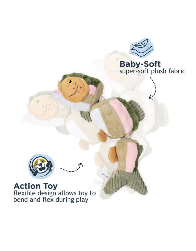 Tall Tails Tall Tails Plush Dog Toys | Jointed Trout with Rope 14"