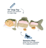 Tall Tails Tall Tails Plush Dog Toys | Jointed Trout with Rope 14"