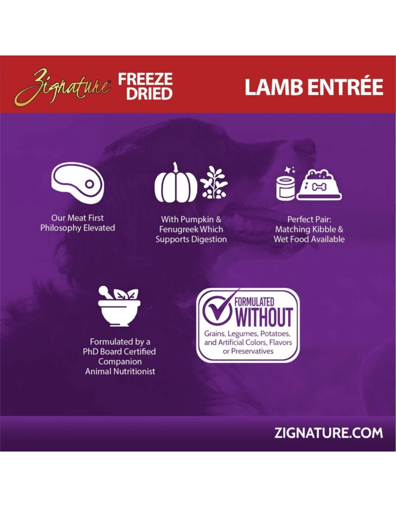 Zignature Zignature Freeze Dried Dog Food | Lamb Entrée 12.5 oz