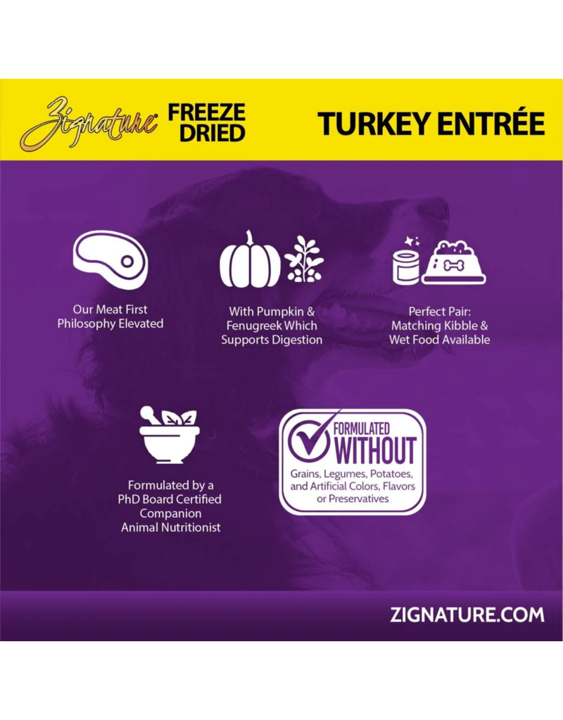 Zignature Zignature Freeze Dried Dog Food | Turkey Entrée 25 oz