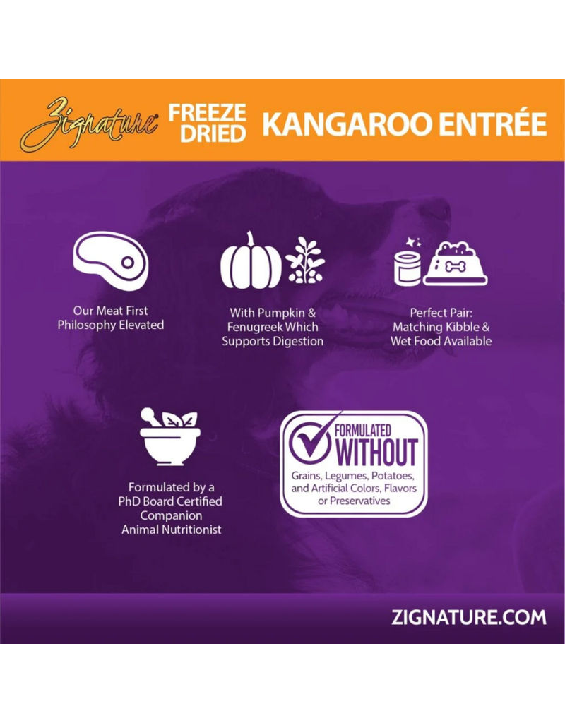Zignature Zignature Freeze Dried Dog Food | Kangaroo Entrée 4 oz