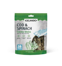 IcelandicPLUS Icelandic+ Dog Treats | Cod & Spinach Combo Sticks 5.1 oz 16 pk