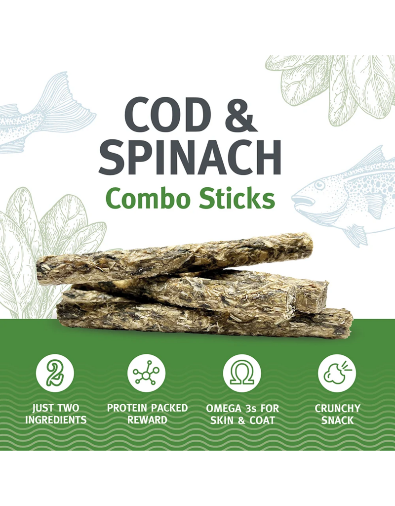 IcelandicPLUS Icelandic+ Dog Treats | Cod & Spinach Combo Sticks 5.1 oz 16 pk