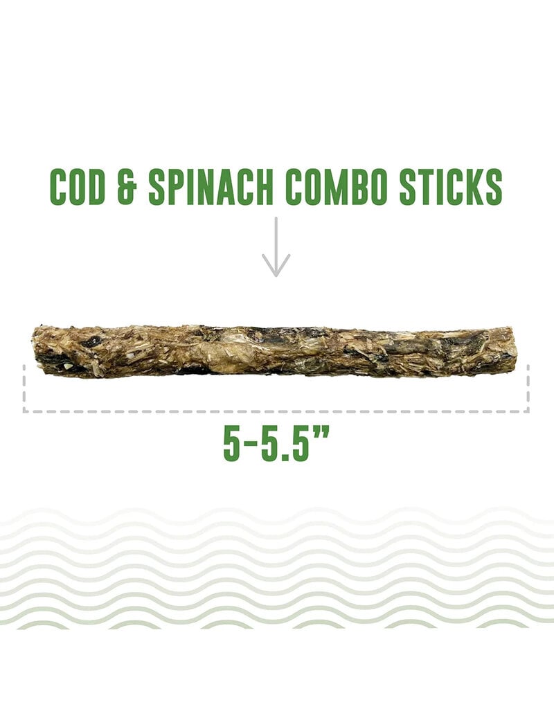 IcelandicPLUS Icelandic+ Dog Treats | Cod & Spinach Combo Sticks 5.1 oz 16 pk