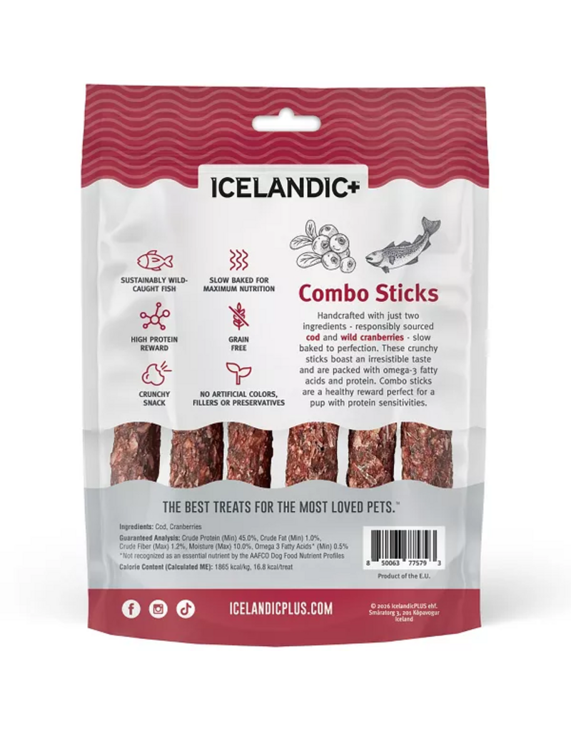 IcelandicPLUS Icelandic+ Dog Treats | Cod & Cranberry Combo Sticks 5.1 oz 16 pk