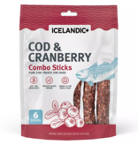 IcelandicPLUS Icelandic+ Dog Treats | Cod & Cranberry Combo Sticks 5.1 oz 6 pk