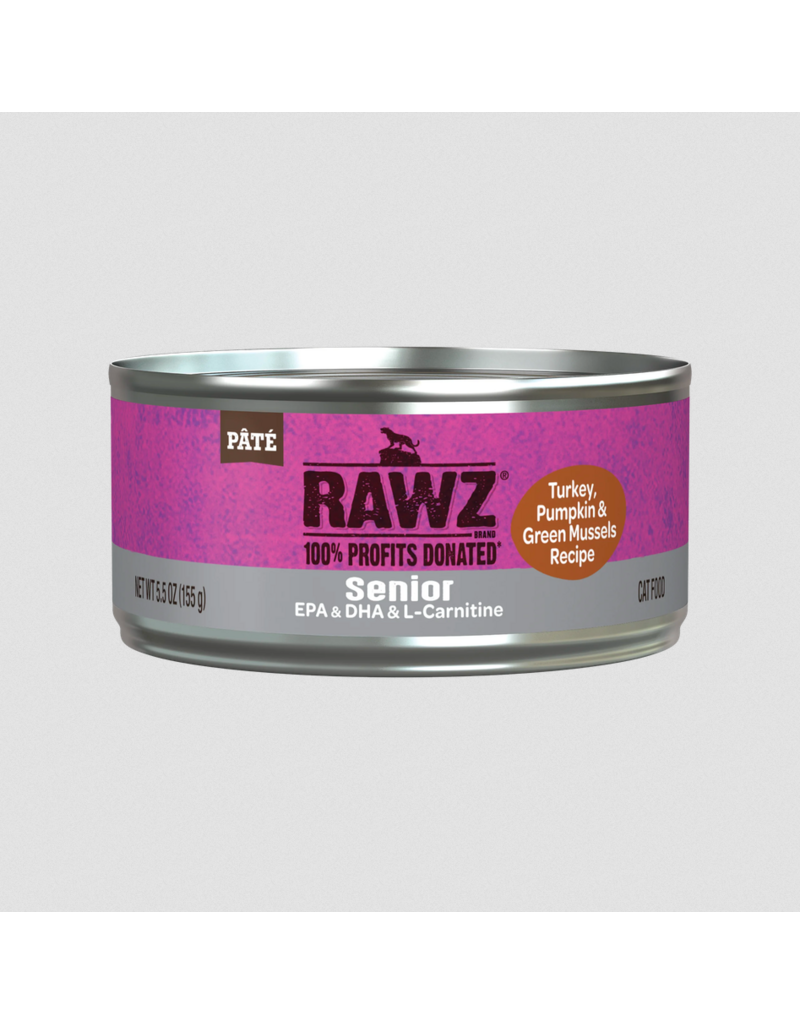 RAWZ RAWZ Canned Cat Food | Senior Turkey, Pumpkin & Green Mussels Pate 5.5 oz CASE/24