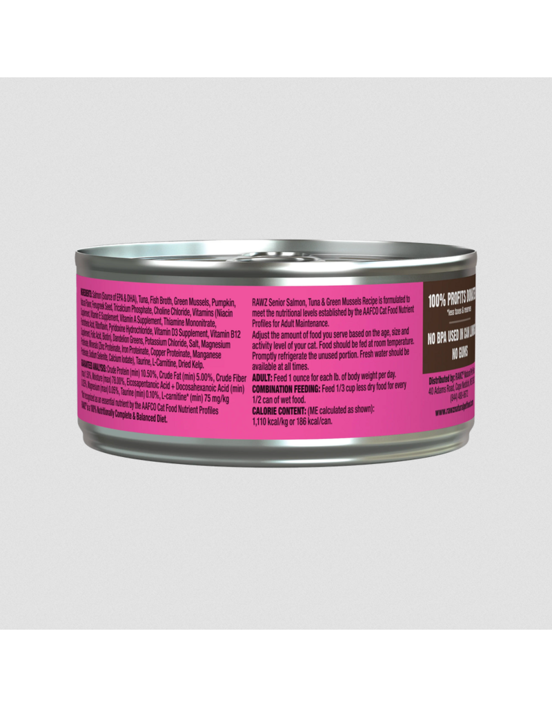 RAWZ RAWZ Canned Cat Food | Senior Salmon, Tuna & Green Mussels Pate 5.5 oz single
