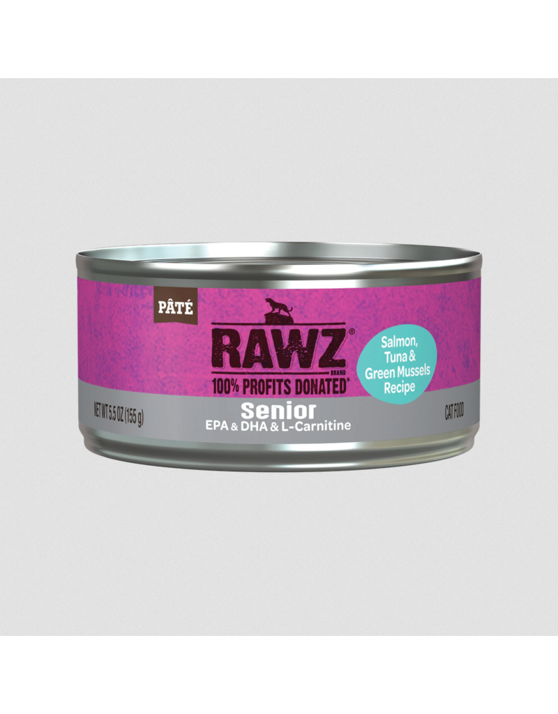RAWZ RAWZ Canned Cat Food | Senior Salmon, Tuna & Green Mussels Pate 5.5 oz single
