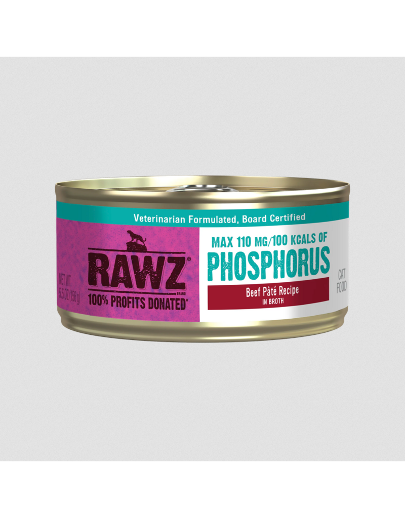 RAWZ RAWZ Canned Cat Food | Low Phosphorus Beef in Broth Pate 5.5 oz CASE/24