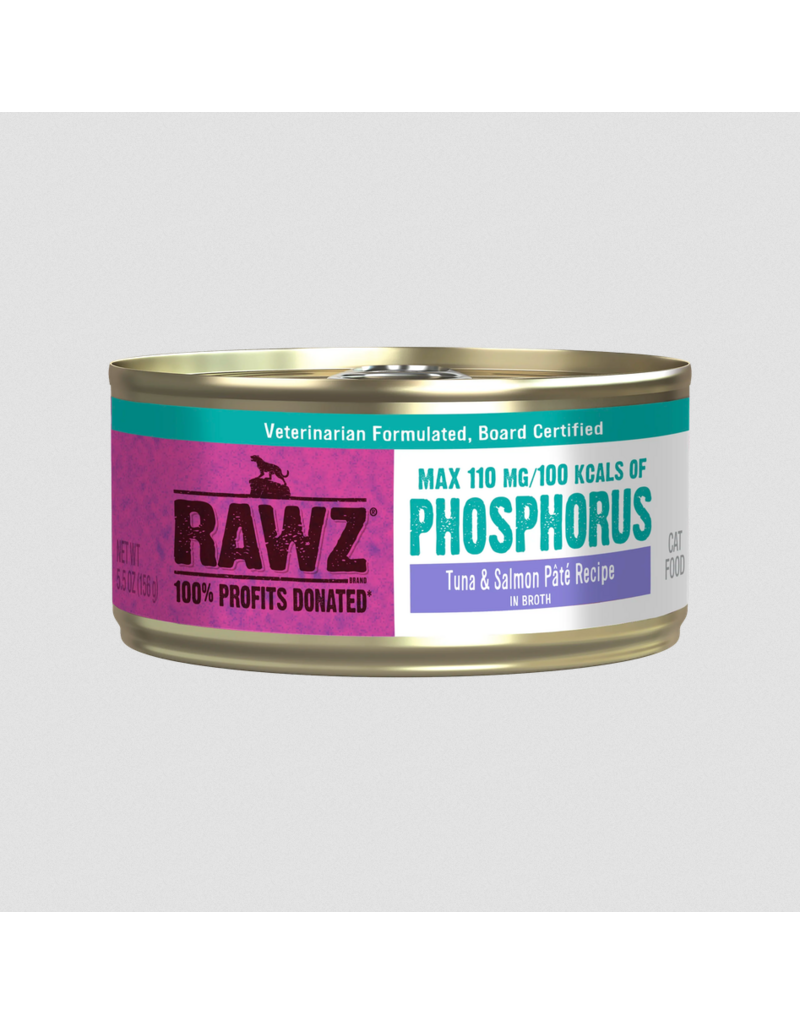 RAWZ RAWZ Canned Cat Food | Low Phosphorus Tuna & Salmon in Broth Pate 5.5 oz single