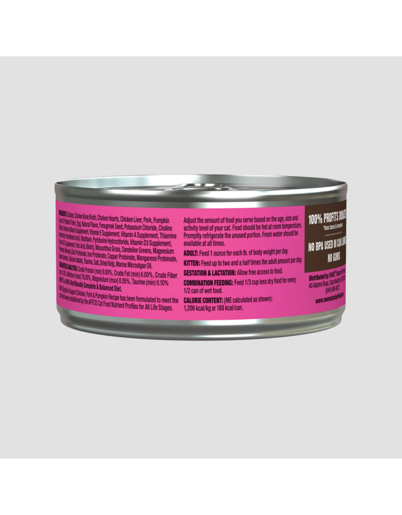 RAWZ RAWZ Canned Cat Food | Digestive Support Chicken, Pork & Pumpkin Pate 5.5 oz single
