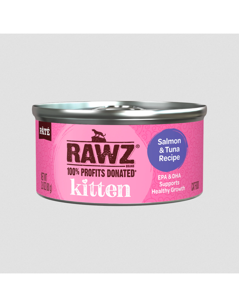 RAWZ RAWZ Canned Cat Food | Kitten Salmon & Tuna Pate 2.8 oz CASE/18