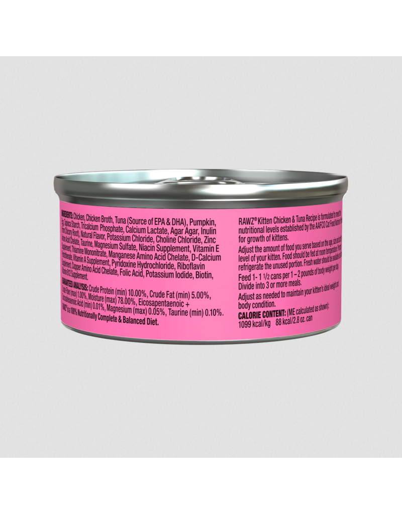 RAWZ RAWZ Canned Cat Food | Kitten Chicken & Tuna Pate 2.8 oz CASE/18
